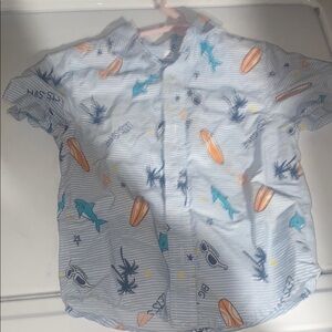 Kids Blue Surf Print Shirt
